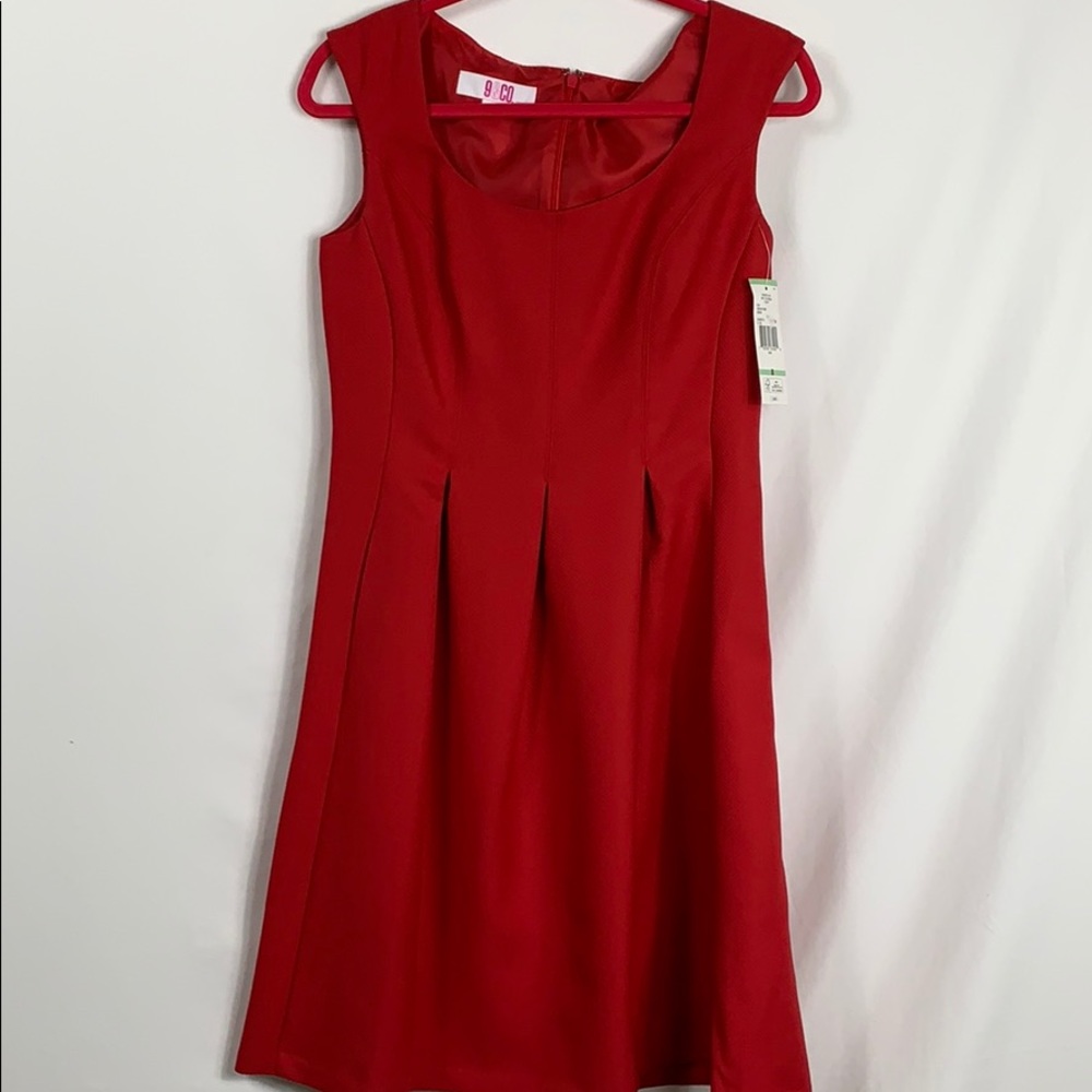 9&CO. Red sleeveless dress size 8. Has pockets